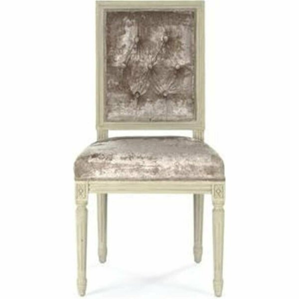 D2D Technologies Tufted Louis Side Chair- Crushed Champagne Velvet - 20 x 40 x 18 in. D23277559
